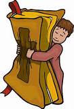 boy hugging bible